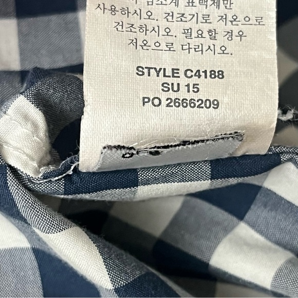 J Crew 2 Ply Classic Gingham Button Down Short Preppy Coastal Outdoor Party L - Picture 7 of 11